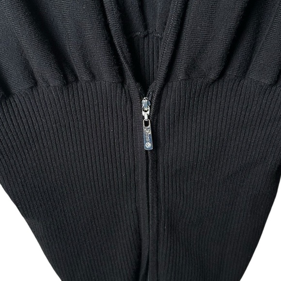 Vintage Guess Size XS Black Dolman Sleeve Half Zip Hoodie Jacket Slouchy Knit - Picture 9 of 14